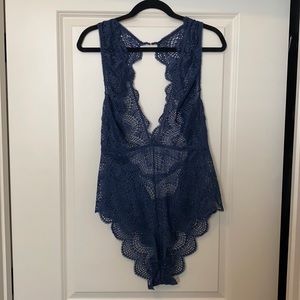 Navy blue bodysuit lingerie